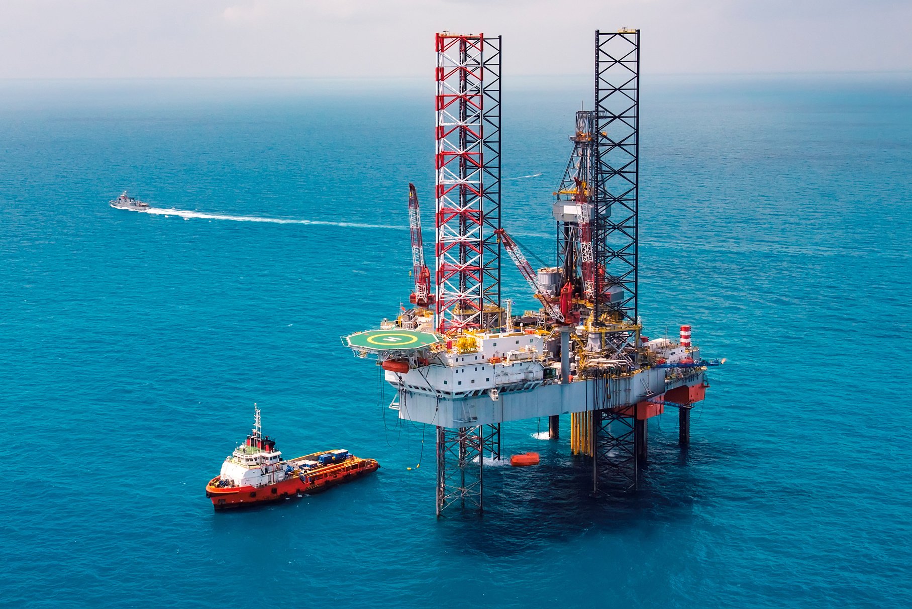 Offshore oil rig drilling platform